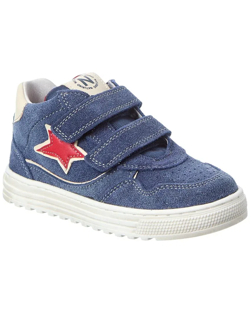 Детские кроссовки на липучках из замши Naturino Hess High 3 Suede Sneaker, синий