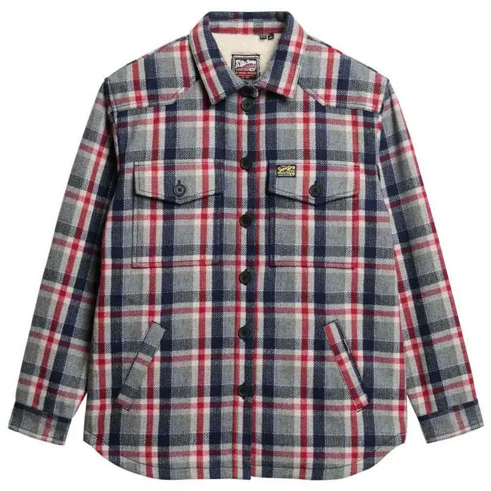 Рубашка Borg Check Superdry, серый — фото 2