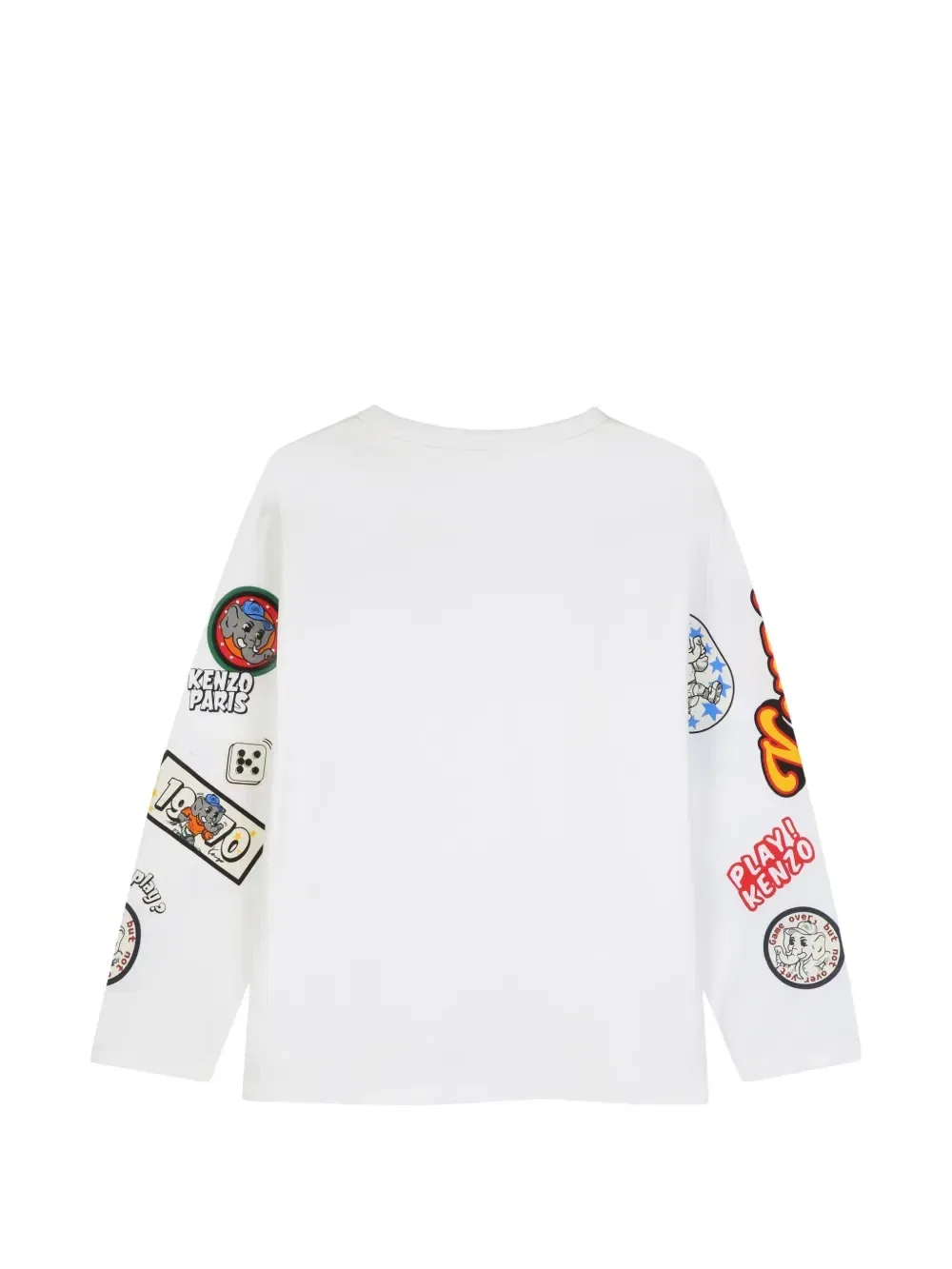 Футболка с длинным рукавом и графическим принтом Kenzo Kids, белый — фото 2