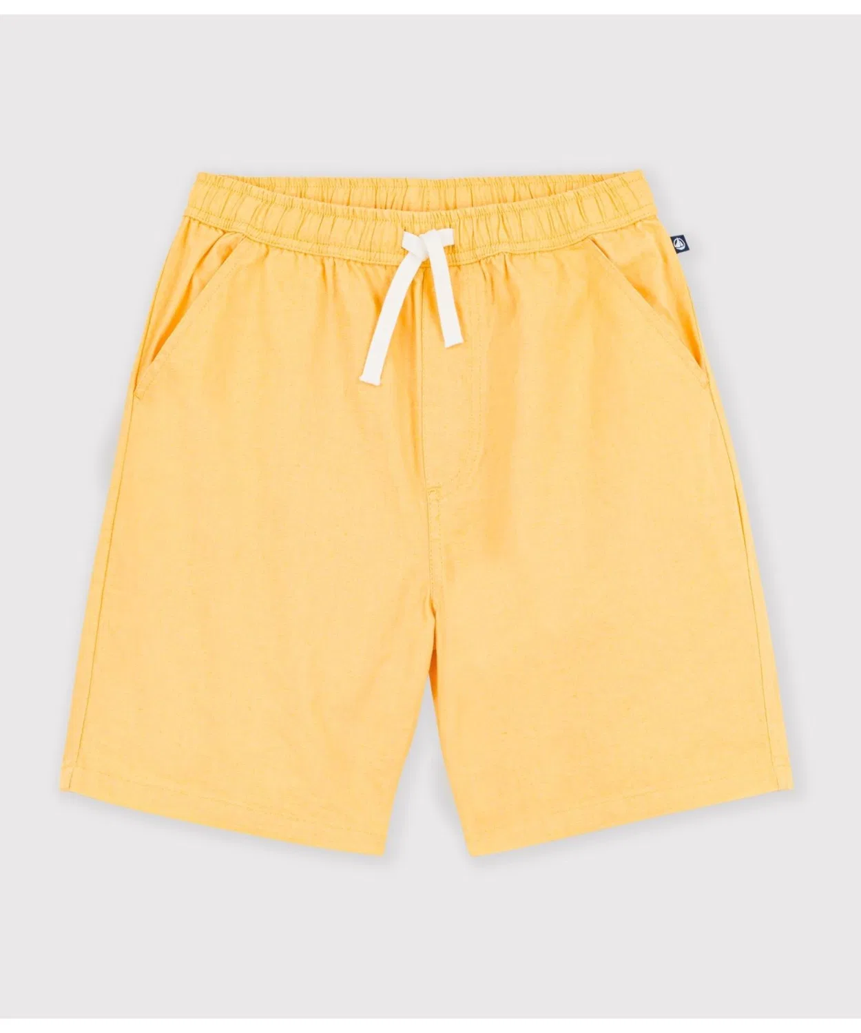 Детские шорты-бермуды из хлопка и льна с брендовым логотипом PETIT BATEAU, Yellow