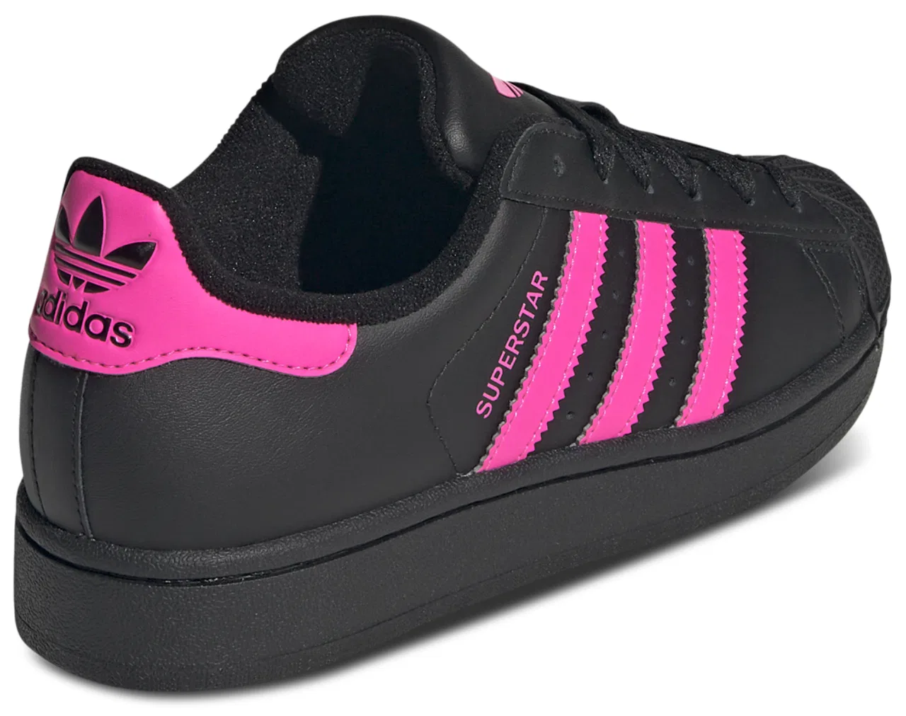 Кроссовки для девочек Superstar II Adidas, черный/розовый — фото 3
