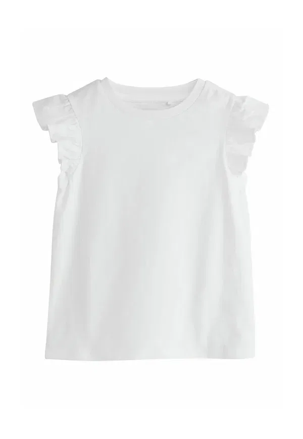 Футболки с коротким рукавом, набор из 4 штук, Regular fit - frill sleeve 4 pack - print t-shirt Next, Yellow Ditsy, желтый — фото 4