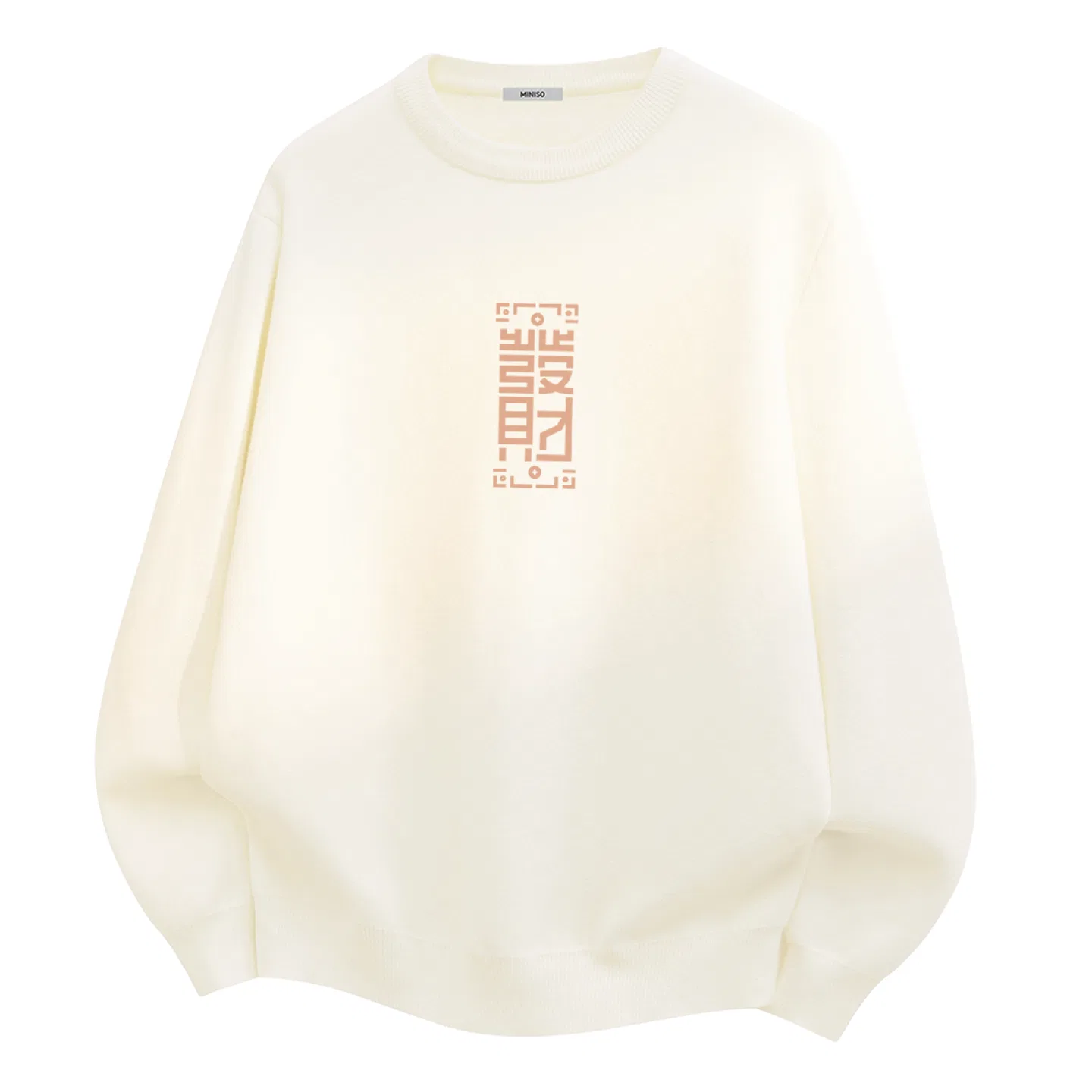 Свитер детский с принтом MINISO, White (Ma Cai Fu Infinite Center Logo)
