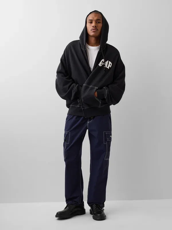 Толстовка на молнии Awake ny heavyweight oversized logo - свитшот на молнии Gap — фото 2