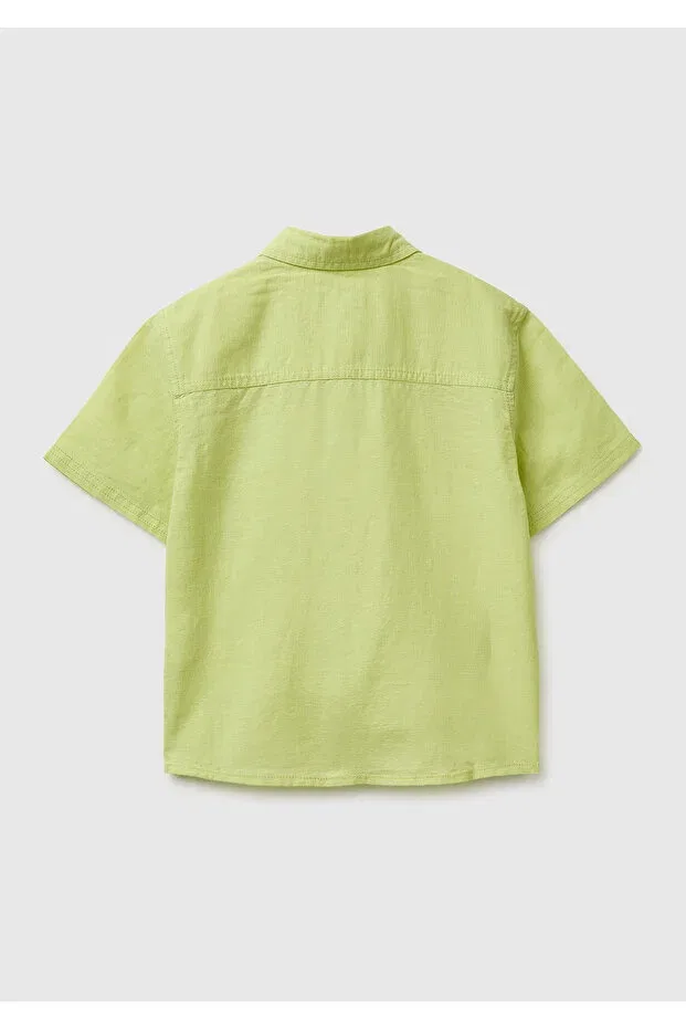 Детская рубашка для мальчиков с коротким рукавом United Colors Of Benetton, Yellow — фото 2