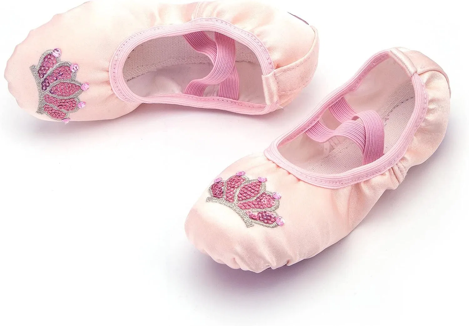 Детские балетки для девочек с эластичным канвасом, Rose Gold — фото 4