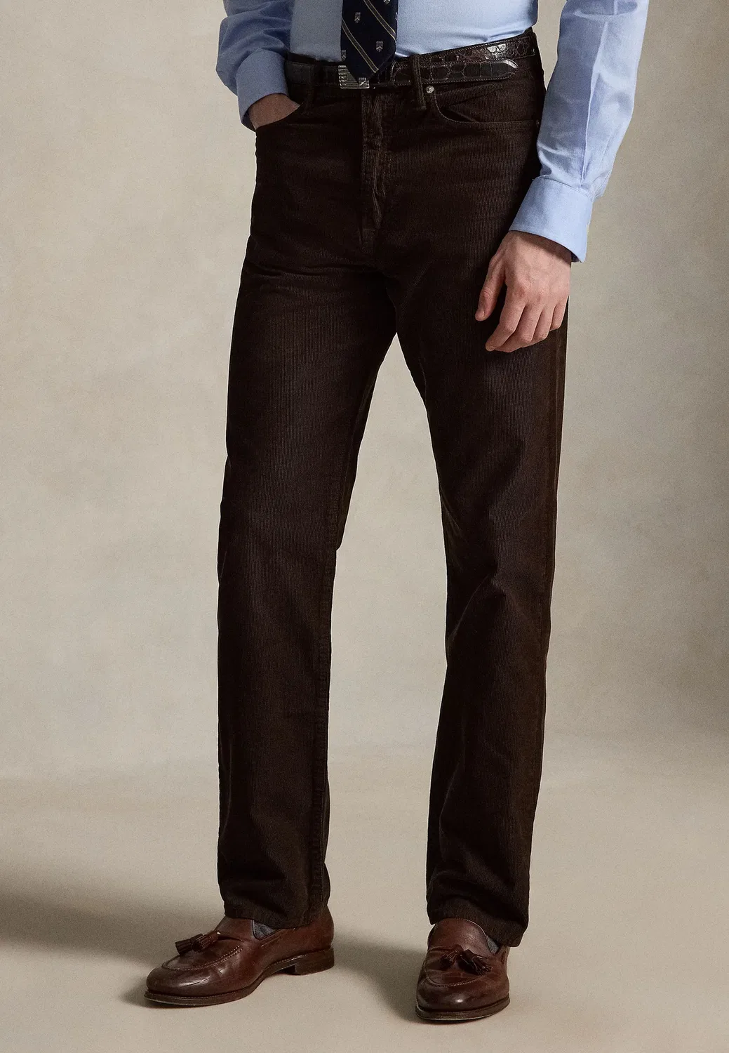 Брюки прямого кроя из вельвета Polo Ralph Lauren, Dark Beech