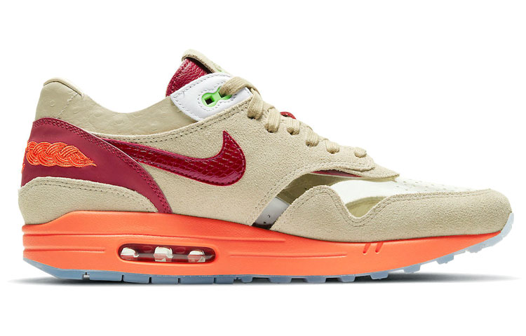 Кроссовки Nike X Clot Air Max 1, бежевый/оранжевый — фото 2