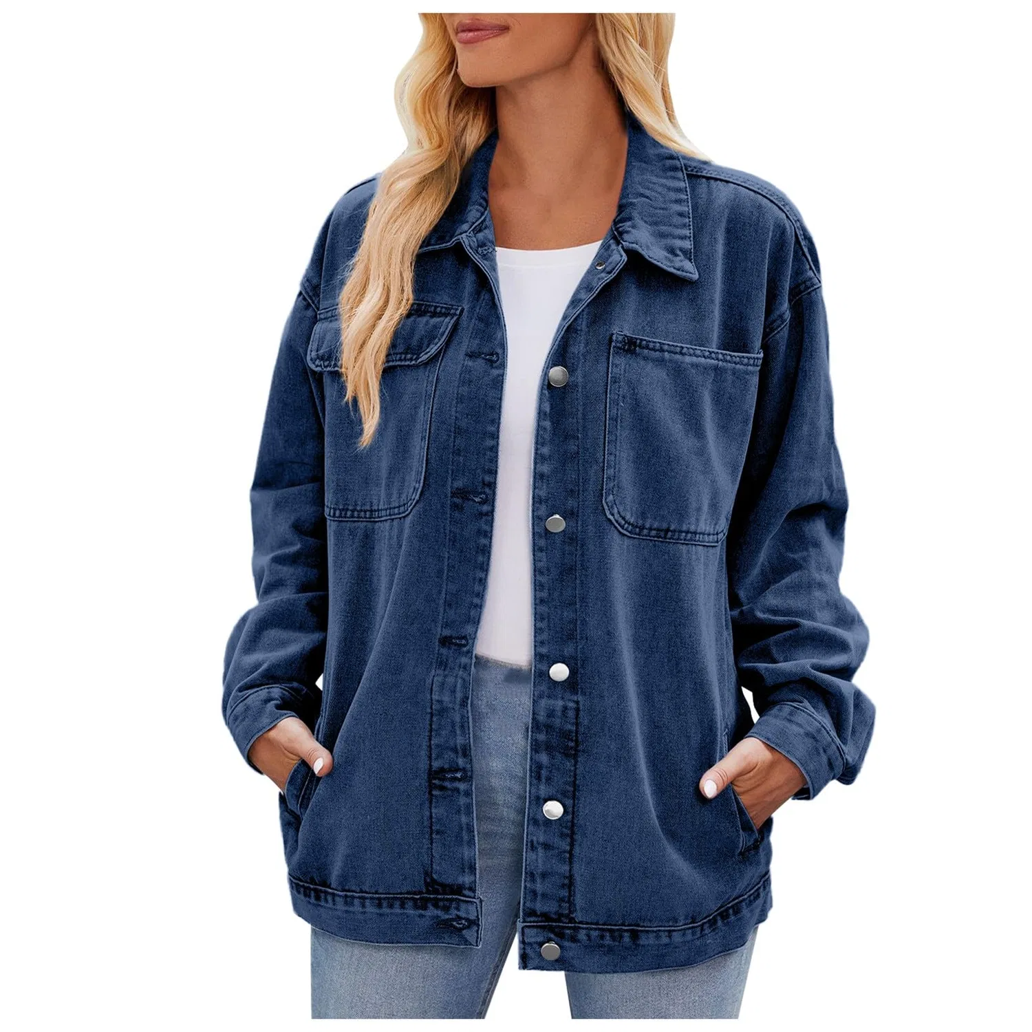 Женская джинсовая куртка с принтом, модель Giacche in denim elasticizzato, Bu2