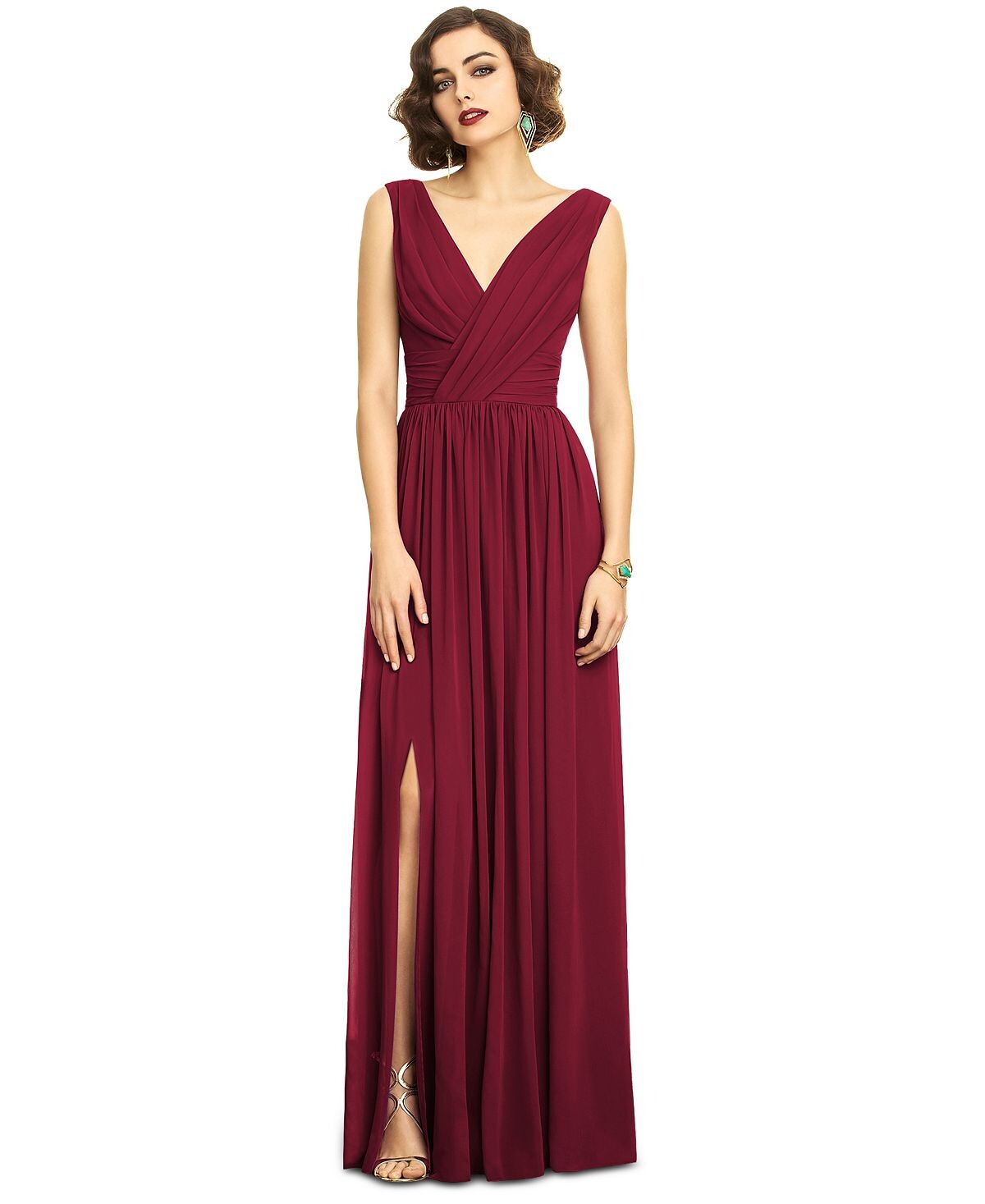 

Шифоновое платье со сборками Dessy Collection