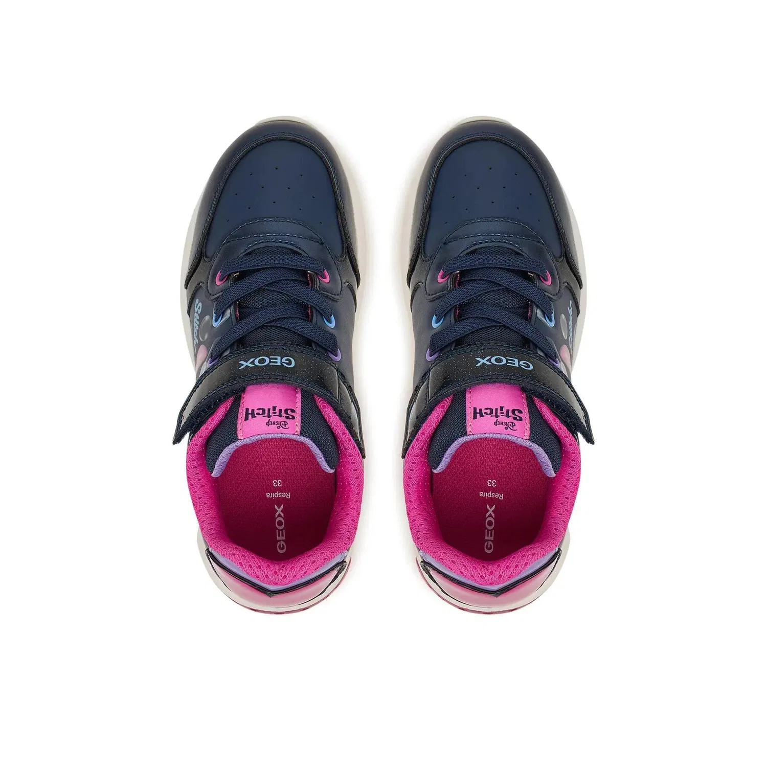 Детские кроссовки для девочек с технологией Geox Fadinlight Converse, Цвет BLAU Navyblau Fuchsienrosa — фото 4