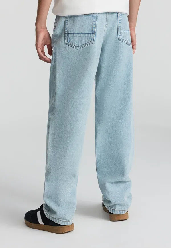 Брюки джинсовые из хлопка Straight leg jeans Terranova, Blu Denim Chiaro, синий — фото 3