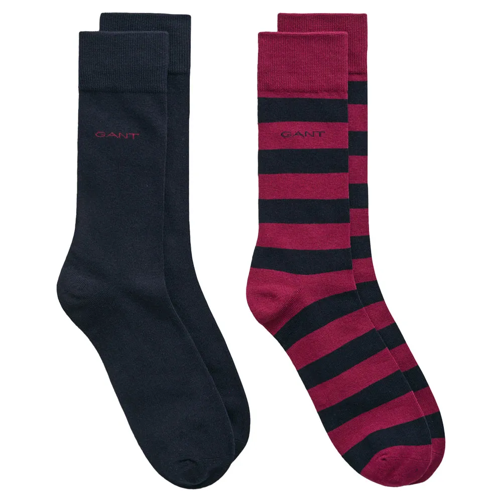 

Носки Gant Bar And Solid 2 pairs, черный/розовый