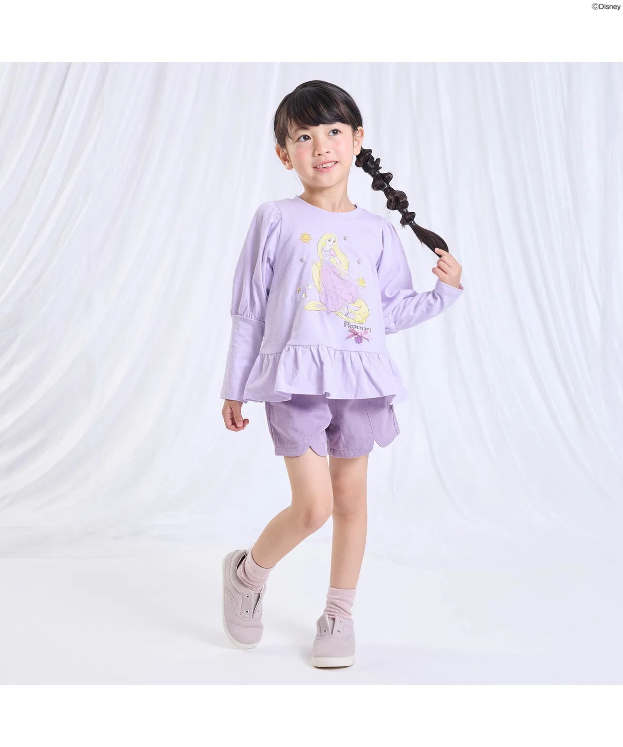 Детская футболка с принтом Disney Princess Ariel Rapunzel, модель Girlie Motif Disney, Sax Blue — фото 4