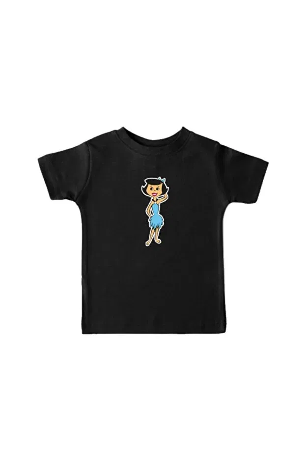 Детская футболка с принтом Betty Rubble Stone Hediyemania, Black