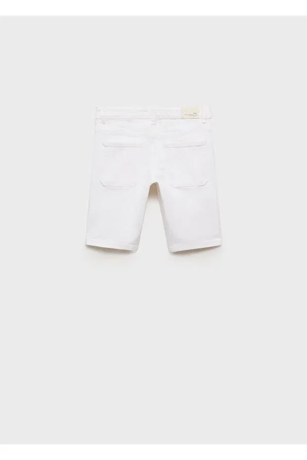 Детские шорты для мальчиков джинсовые Bermuda shorts john Mango Kids, White White — фото 2