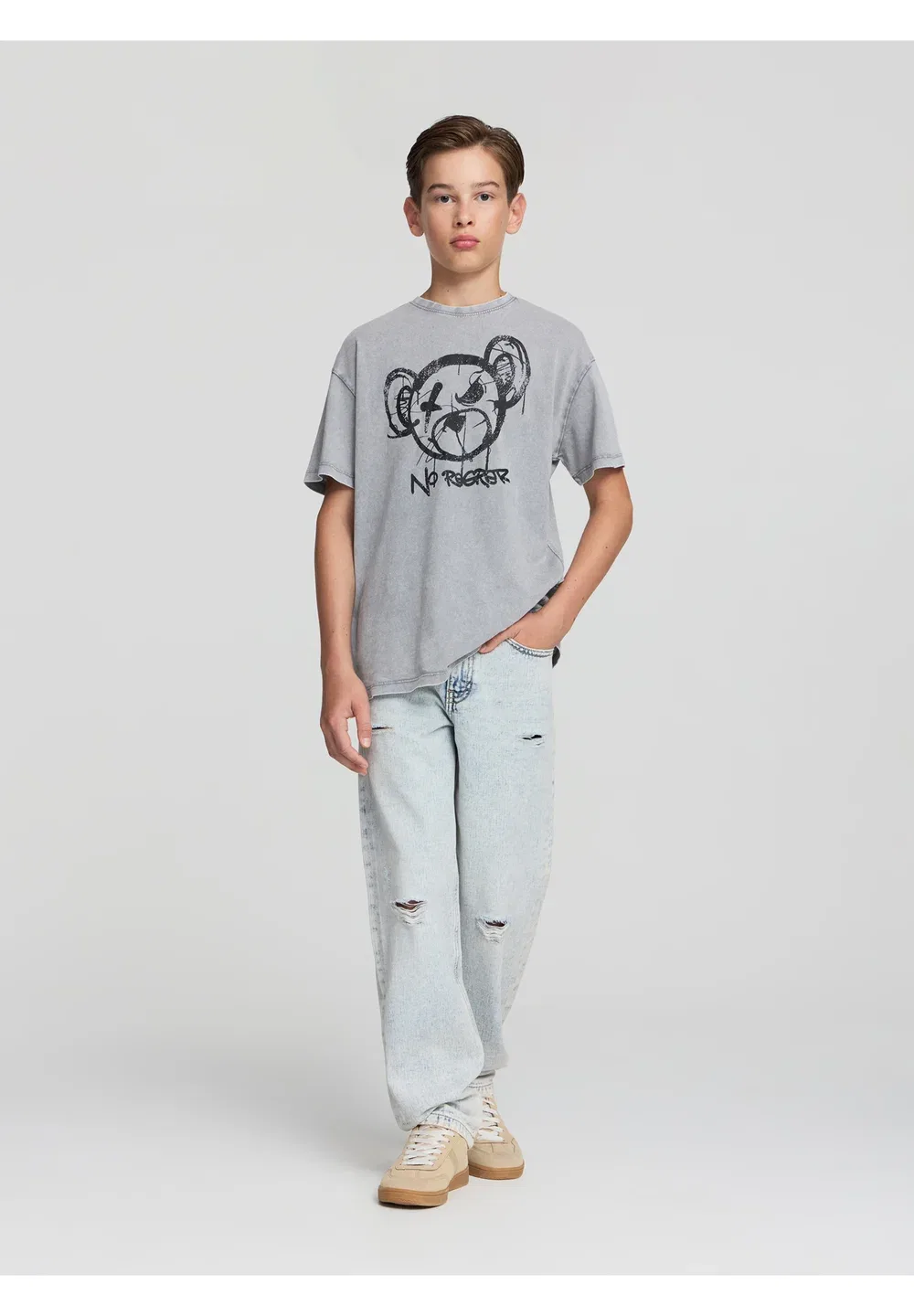 Con strappi - джинсы прямого кроя Terranova, Var Blu Denim Chiaro