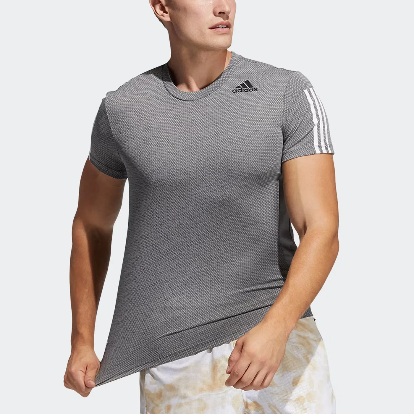 Футболка тренировочная с коротким рукавом Hrdy 3s Adidas, серая — фото 3