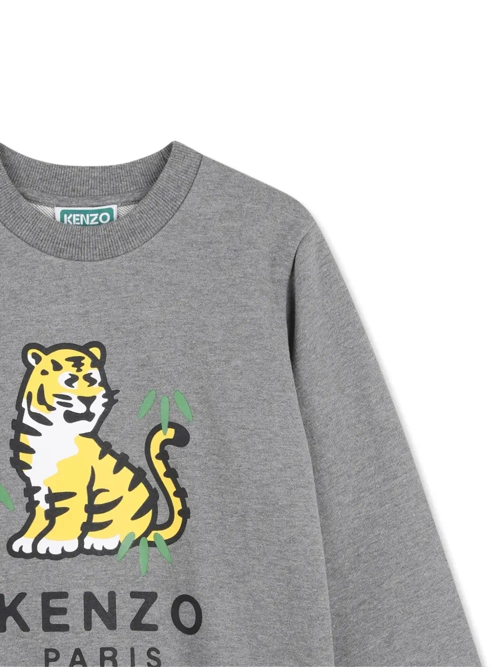 Свитер с тигровым принтом Kenzo Kids, серый — фото 3