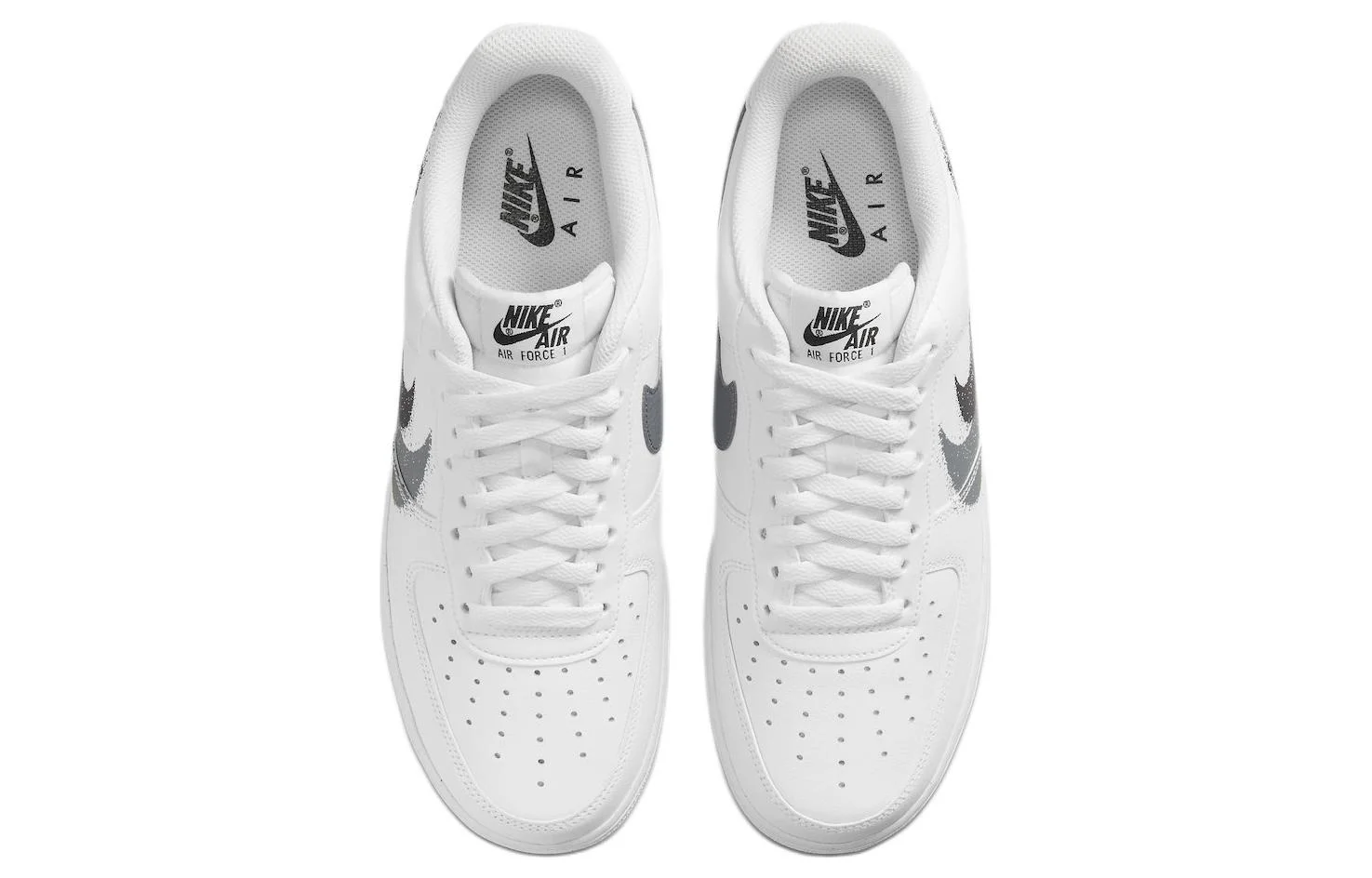 Кроссовки Nike Air Force 1 Low '07 Spray Paint Swoosh White Black Grey — фото 4