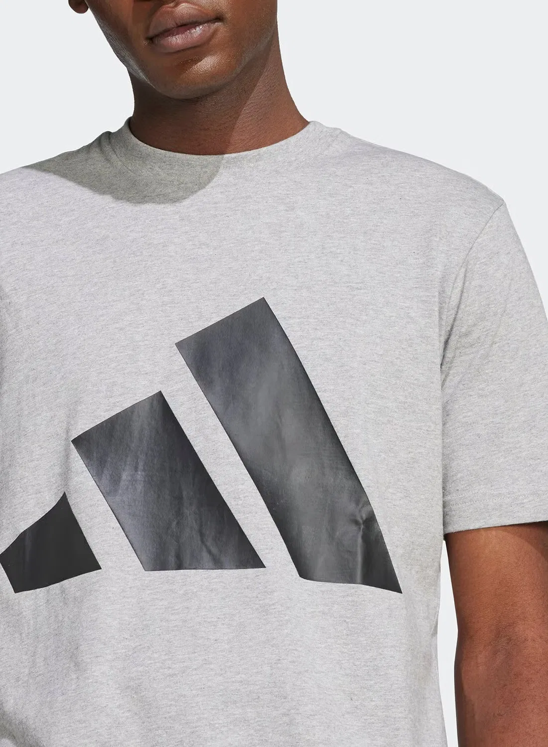 Футболка с принтом Single jersey big logo Adidas, серый — фото 4
