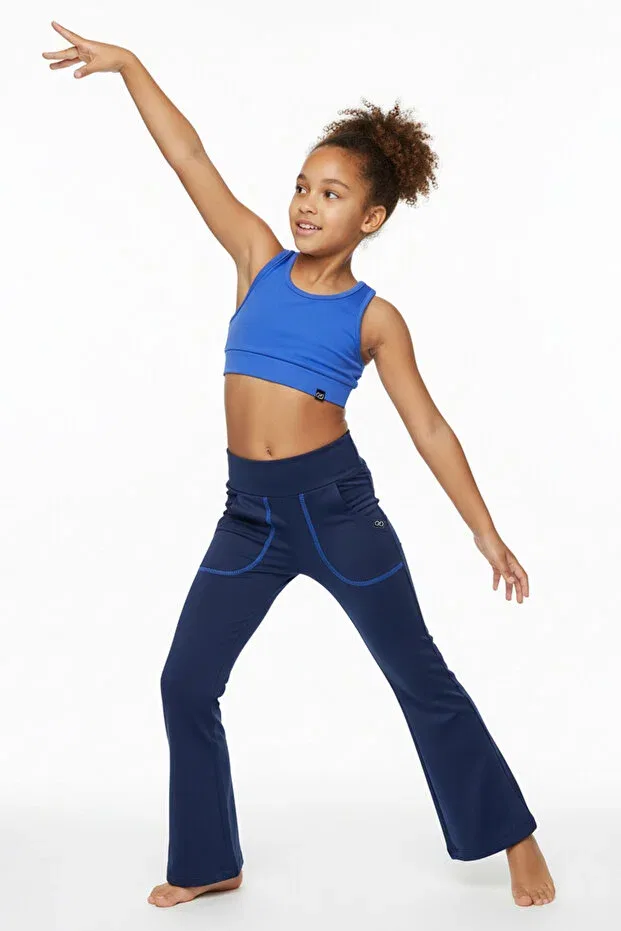 Детские леггинсы для девочек с флисом Flexy Flared, Colorinas, Navy Blue