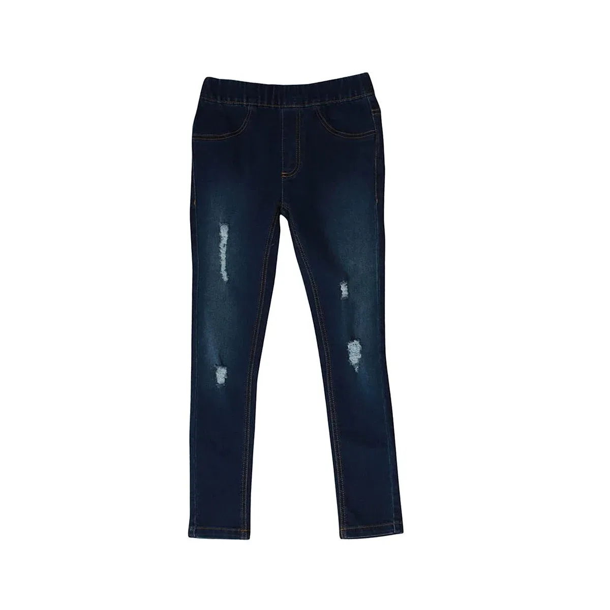 Детские джинсовые леггинсы с принтом Just Love, Dark Denim Ripped Jegging