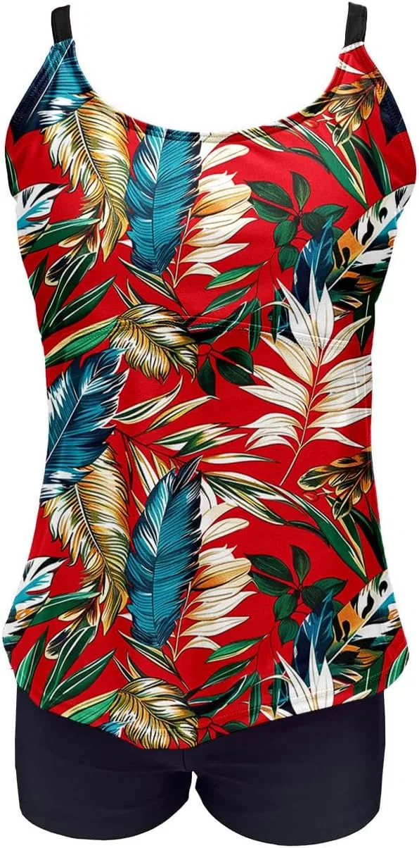 Женский танкини-купальник с тропическим принтом Tankini, Multicolor — фото 3