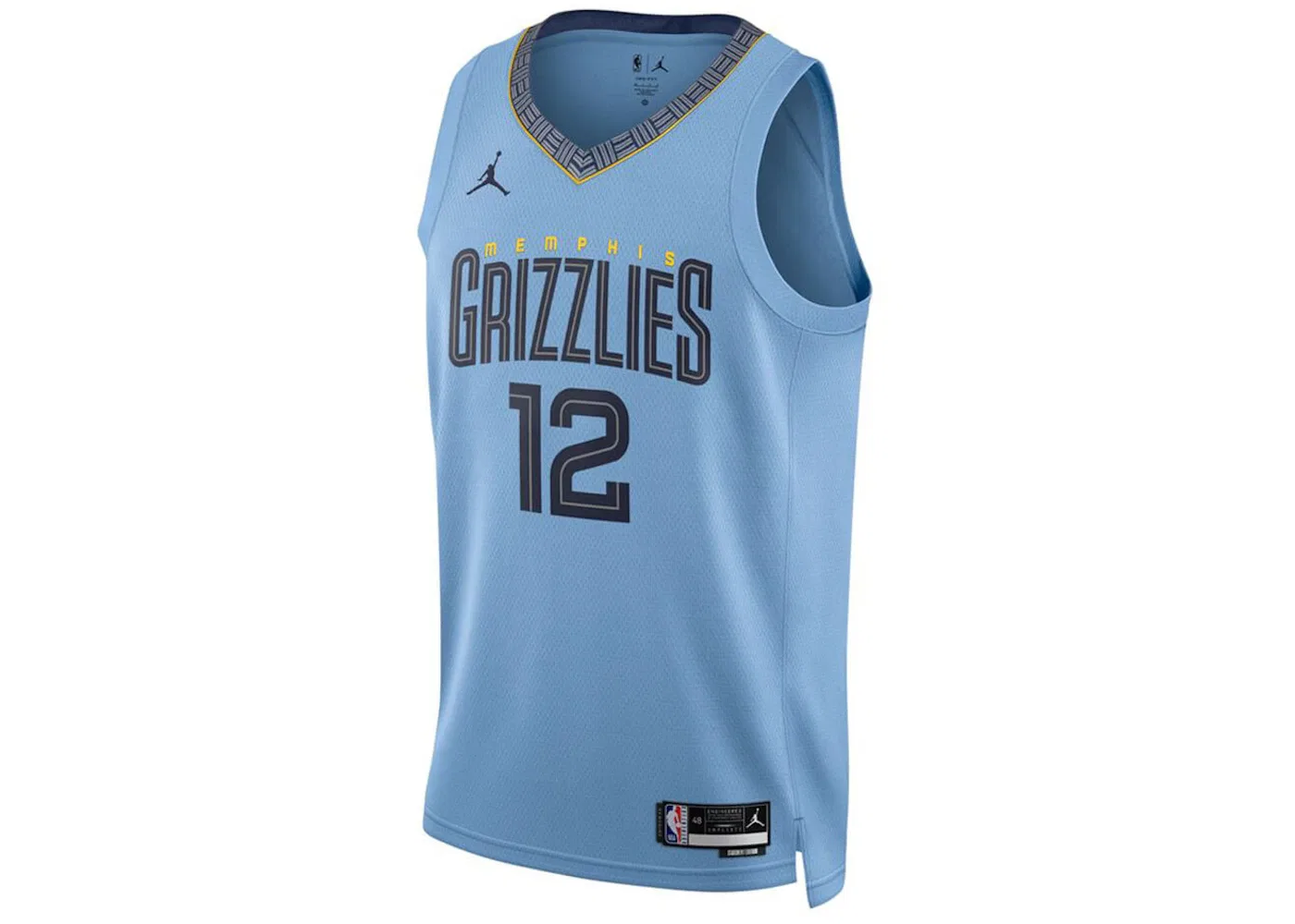 Мужская баскетбольная джерси Jordan NBA Memphis Grizzlies Ja Morant Statement Edition Dri-FIT Swingman, Light Blue/Dark Blue