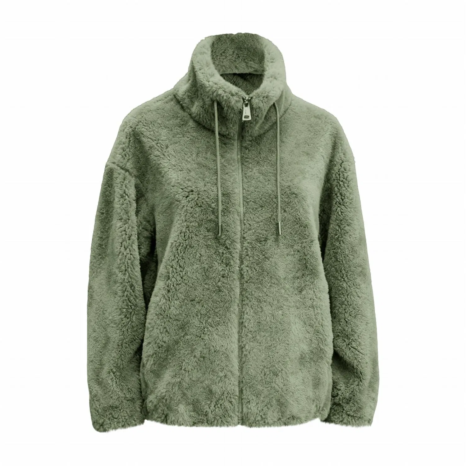 Женское утепленное пальто из флиса с принтом, Winter Fleece Jacket, Verde