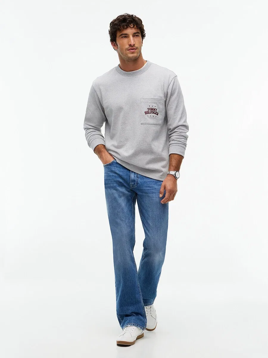 Футболка TOMMY HILFIGER светло-серого цвета — фото 2