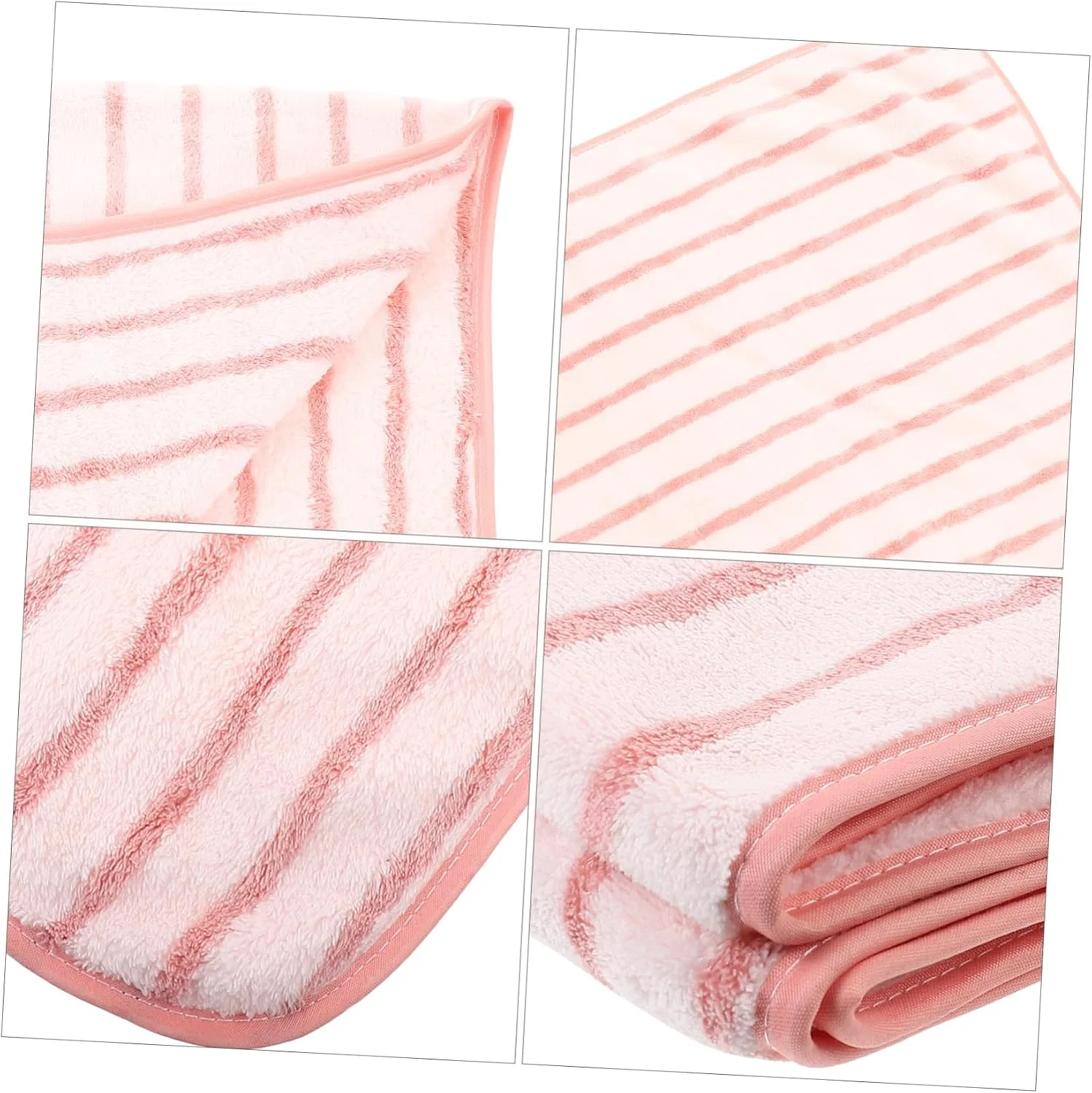 Набор из 3 впитывающих больших полотенец для лица, Amosfun, Coral Fleece, Pink — фото 4