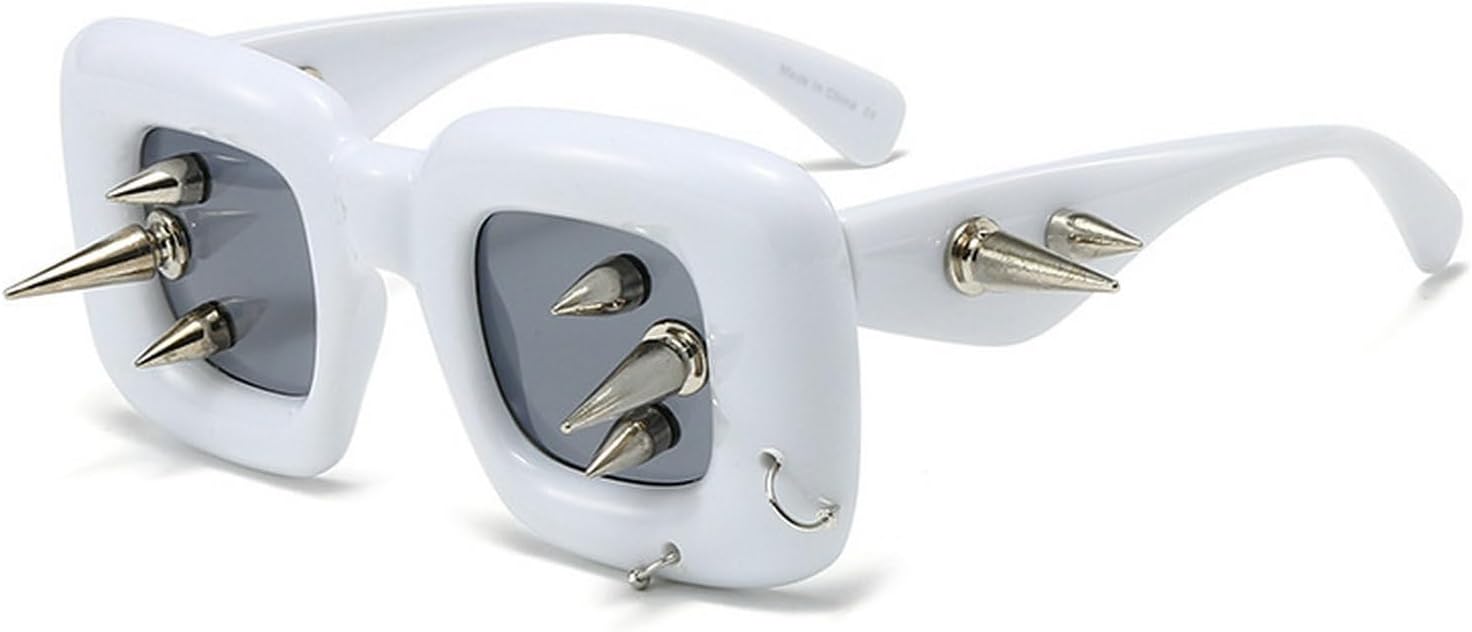 

Laureles Крутые металлические солнцезащитные очки «кошачий глаз» в стиле Y2K для мужчин, панк-очки, квадратные солнцезащитные очки, солнцезащитные очки с шипами для женщин, C4