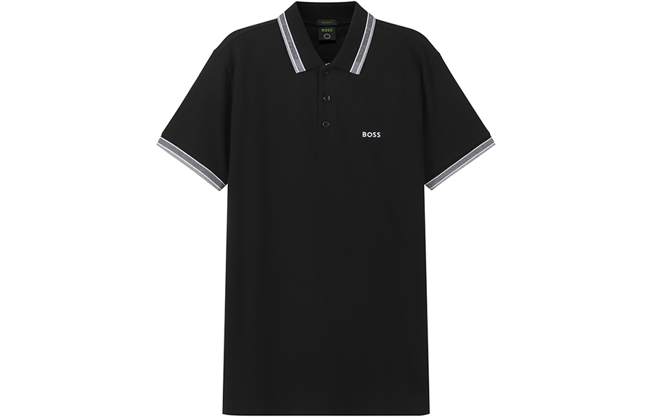 

Босс логотип вышитая короткий рукав поло HUGO BOSS, черный