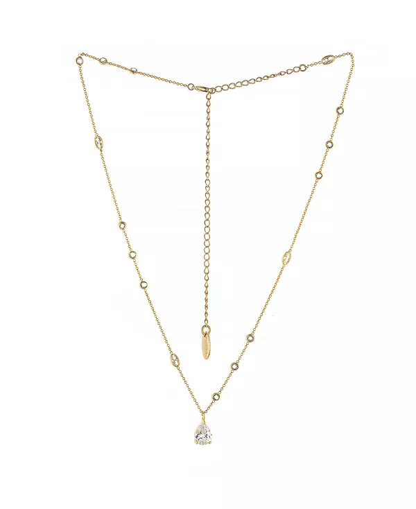 

Изящное ожерелье с подвеской из кубического циркония, покрытое 18-каратным золотом Ettika, gold