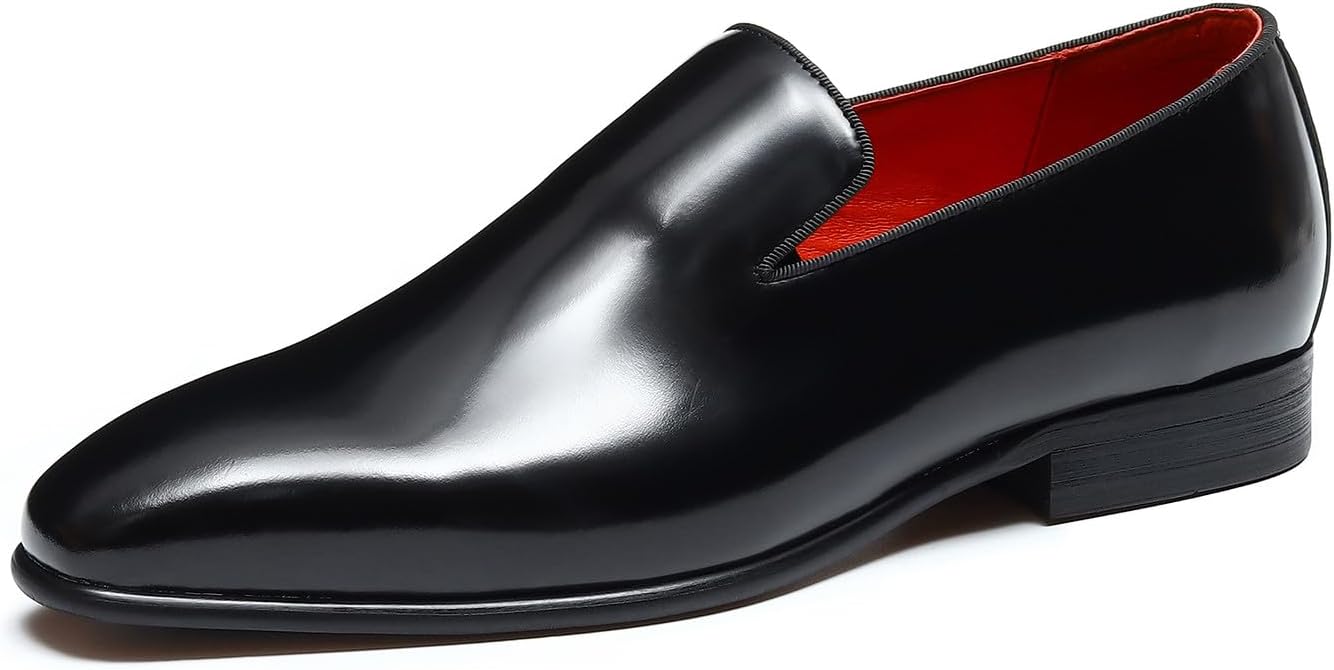 

Мужские лоферы Santimon Loafers, повседневные слипоны Penny Loafer, модные, формальные, деловые мокасины, свадебные, под смокинг, из натуральной кожи, удобная обувь для мужчин, черный