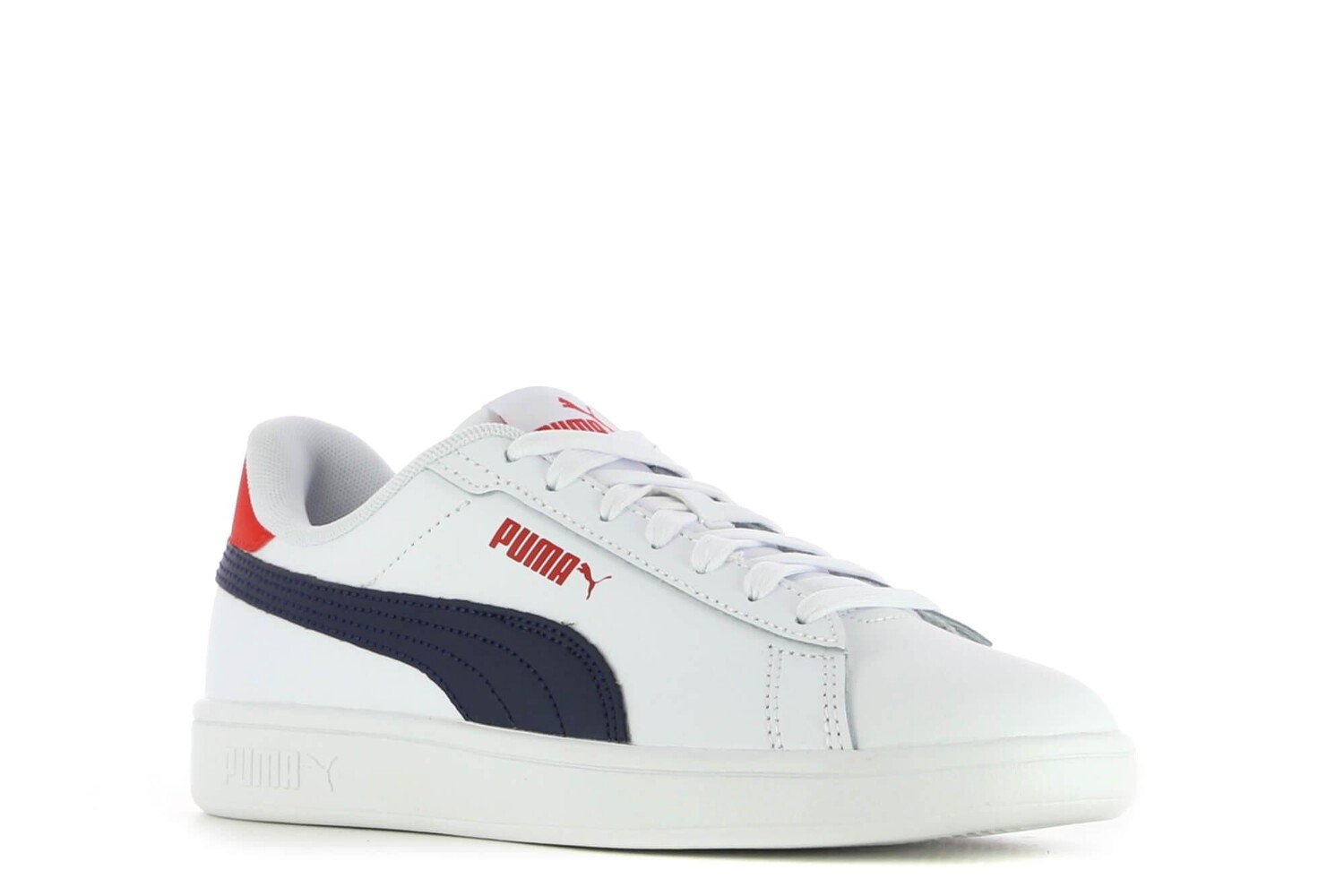 Кроссовки Smash 3.0 L Jr на шнуровке Puma, белый — фото 2