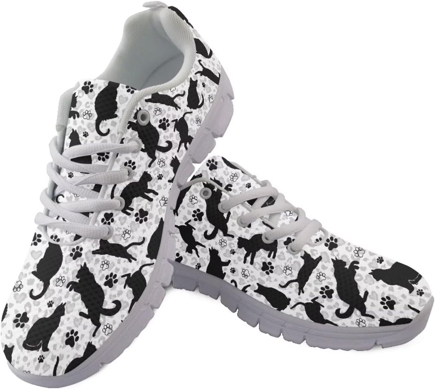 

Кроссовки Jeiento с шнуровкой для спорта и бега для женщин и мужчин с животным принтом, спортивная обувь для ходьбы, противоскользящие кроссовки для джоггинга, белый