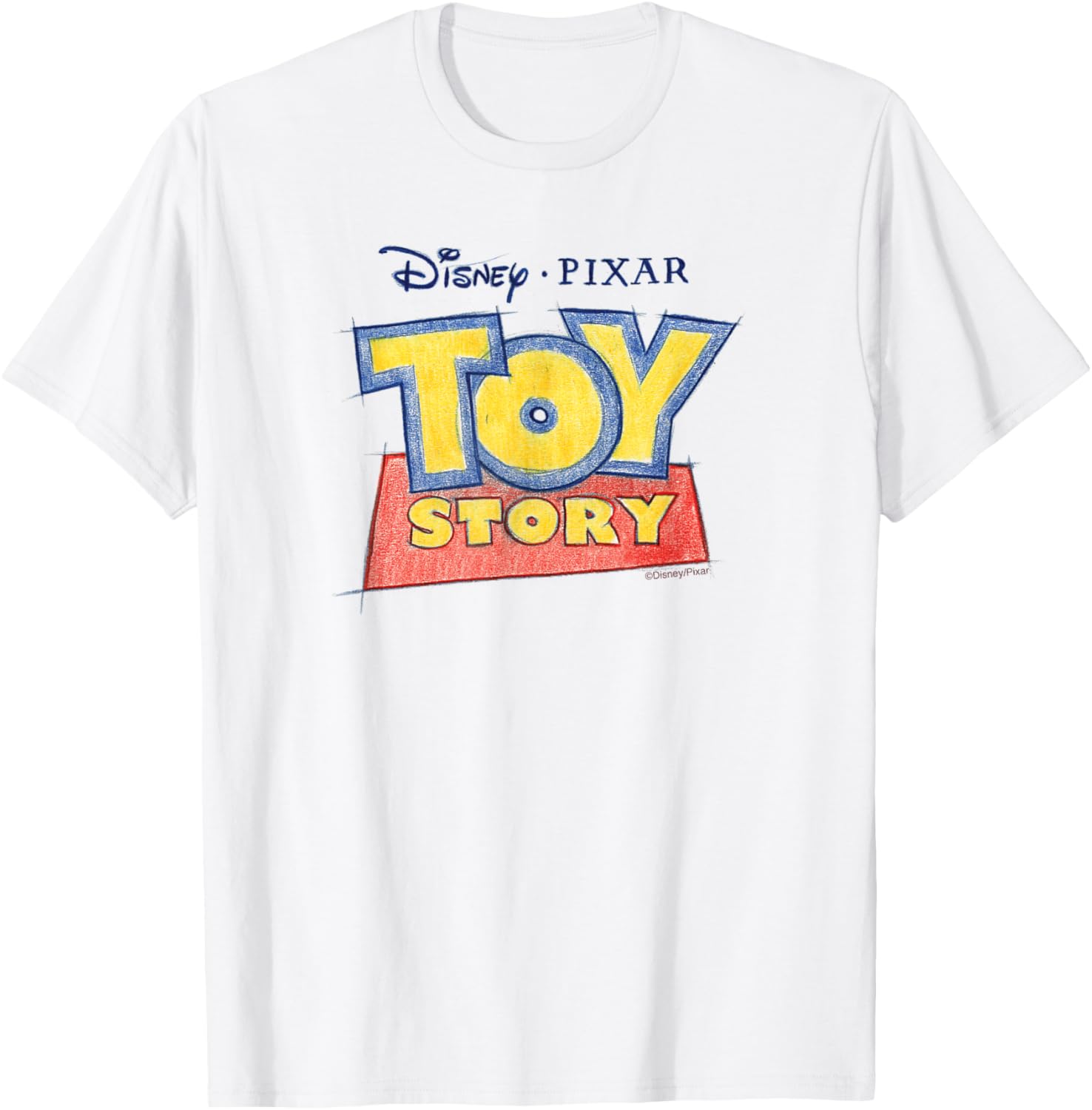

Концептуальный эскиз логотипа мультфильма «История игрушек» от Disney и Pixar, футболка, белая Disney Pixar