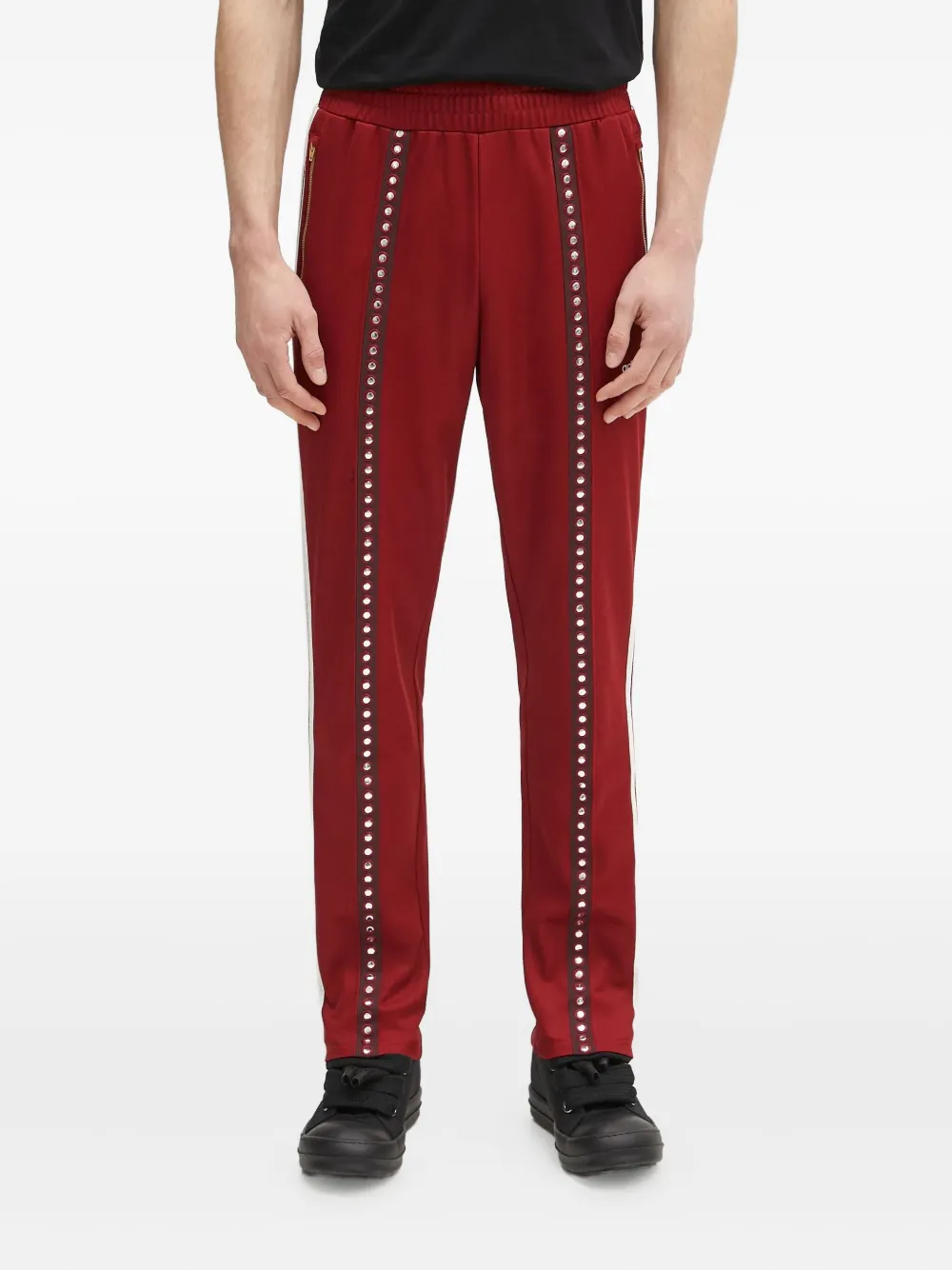 

Декорированные спортивные брюки в полоску Adidas, красный