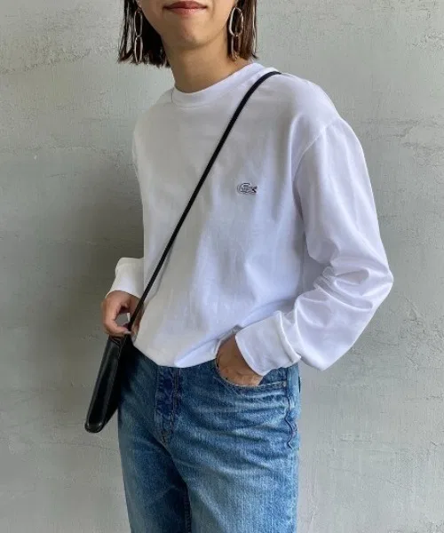 Футболка LACOSTE с логотипом, белая