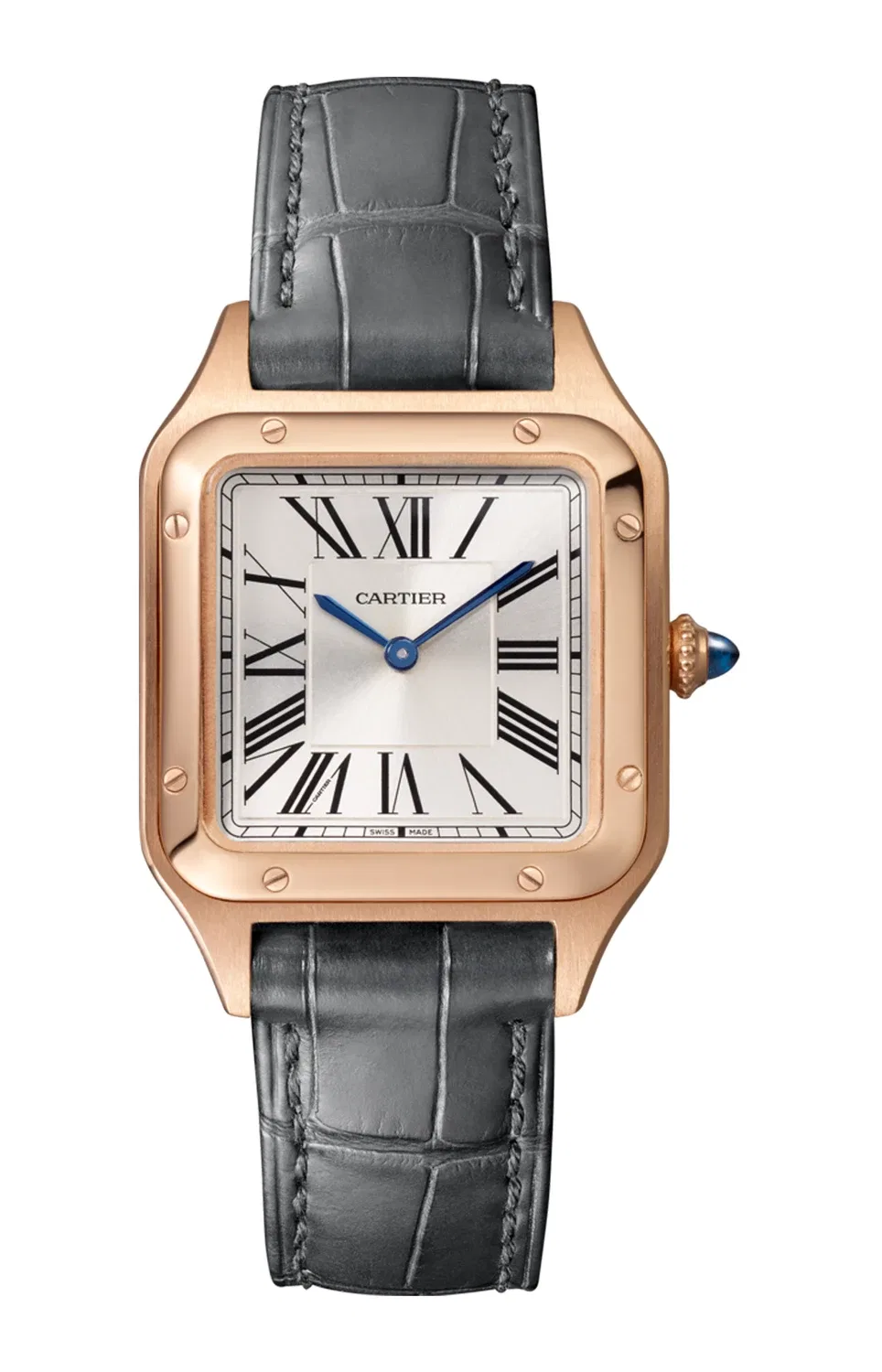 САНТОС-ДЮМОН МОДЕЛЬ ПИККОЛО, РОЗОВОЕ ЗОЛОТО, КВАДРАТНАЯ - WGSA0022 CARTIER, золотой