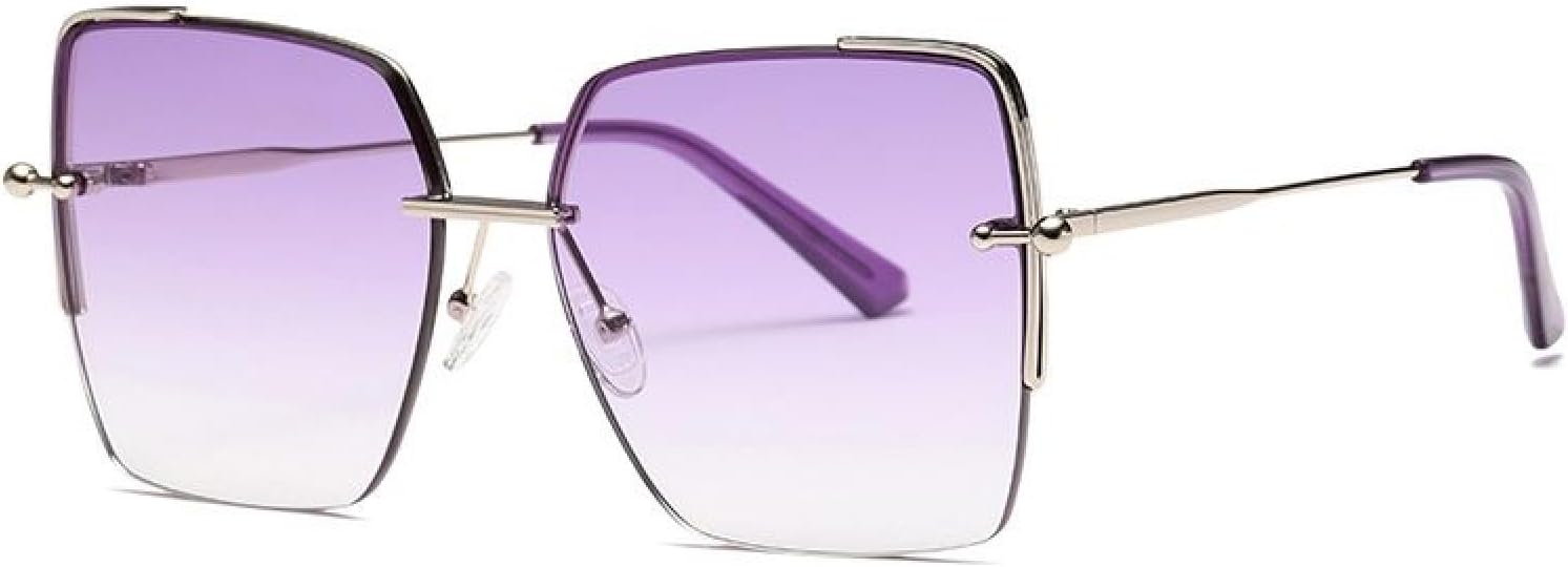 

Солнцезащитные очки для женщин и мужчин, защита от УФ-излучения UV400, нейлон, увеличенный размер, металлическая оправа, для пляжа, велосипеда, путешествий TVTBBVV, Silver Purple