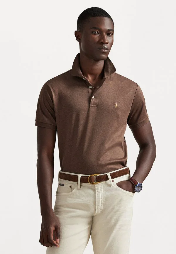 Поло-Рубашка из мягкого хлопка приталенного кроя Polo Ralph Lauren, Nutmeg Brown