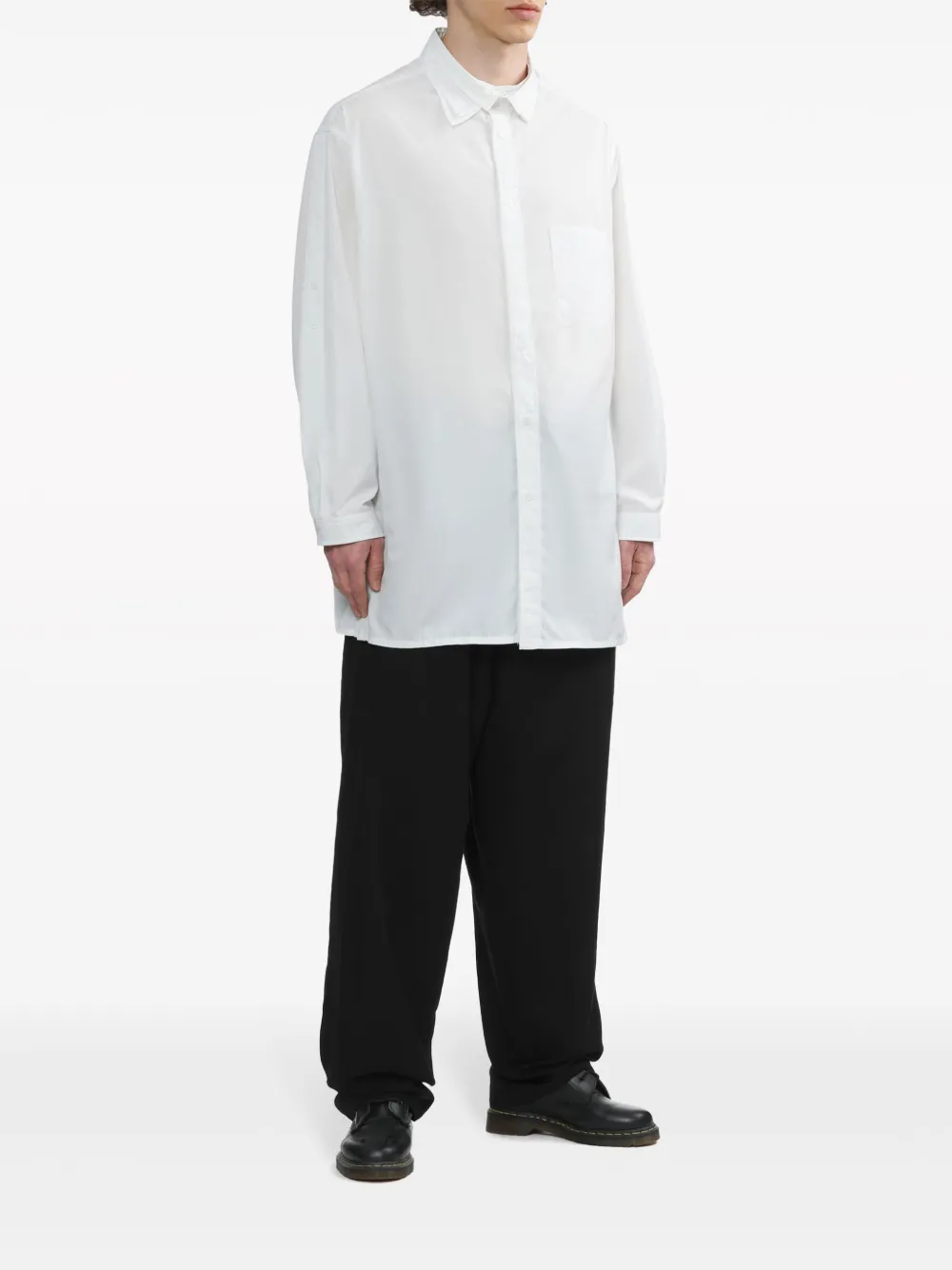 Рубашка с многослойным воротником Yohji Yamamoto, белый — фото 2