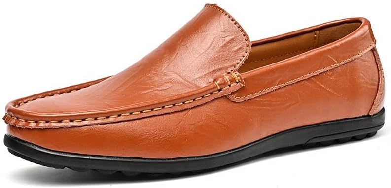 

Мужские классические лоферы, кожаные мокасины без застежек, для формальной, повседневной и деловой работы, ежедневной ходьбы, вождения и т.д Zestrelax, оранжевый