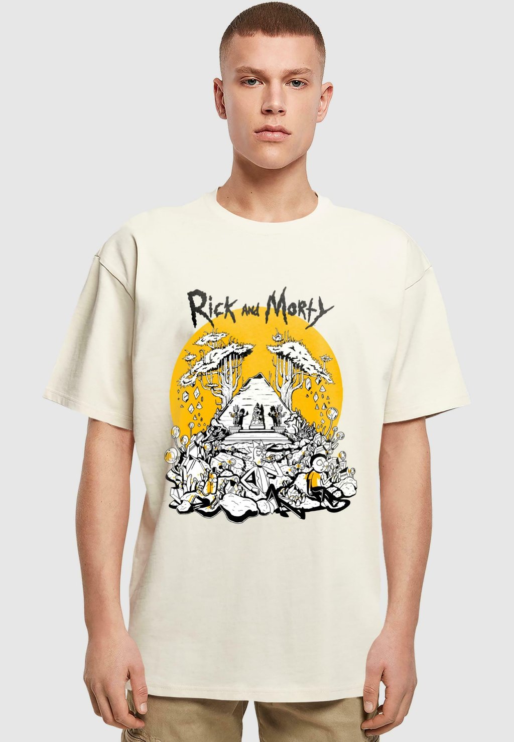 

Футболка с принтом RICK AND MORTY - REST AND RICKLAXATION HEAVY TEE Merchcode, песочный