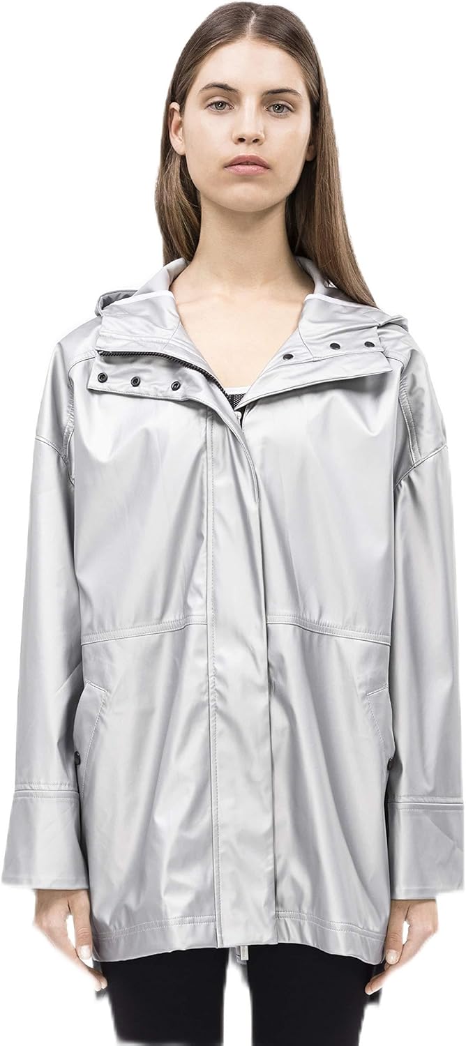 

Calvin Klein Женский куртка-дождевик с капюшоном асимметричного кроя, Silver