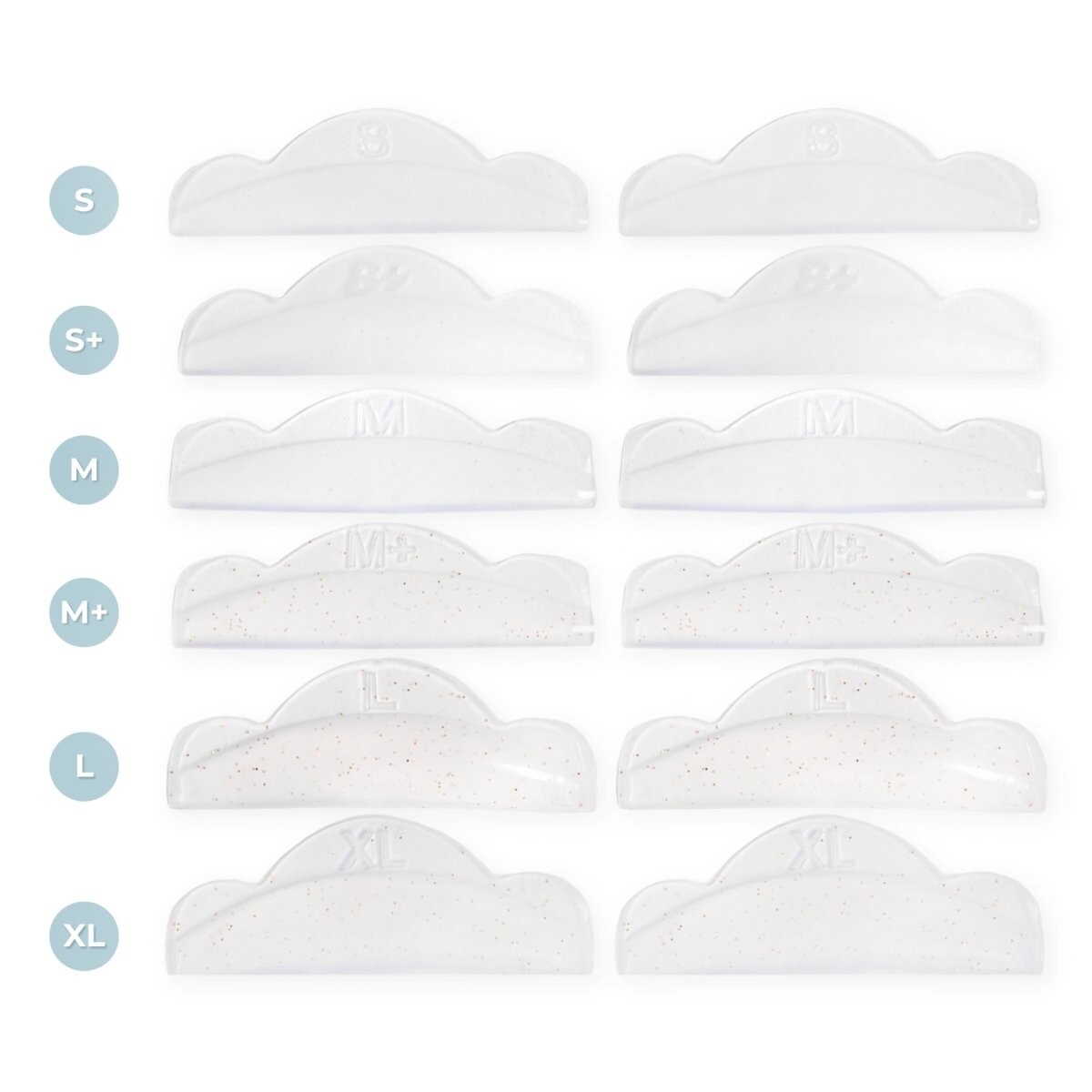 

Wonder Lashes, Силиконовые ролики для подъема и ламинирования ресниц с блестками, XL