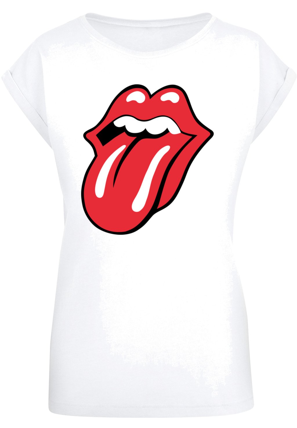 

Футболка с принтом PLUS SIZE THE ROLLING STONES CLASSIC TONGUE F4NT4STIC, белый